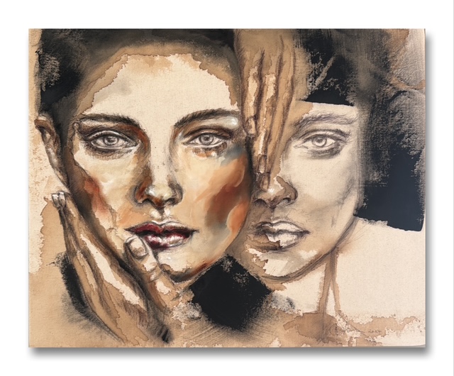 Nähe – Aquarell Doppelporträt